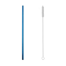Load image into Gallery viewer, 2pcs Stainless Steel Straw Reusable Metal Drinking Straw Wholesale With Cleaning Brush Eco Friendly Party Bar Accessory