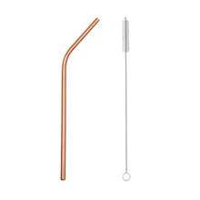 Load image into Gallery viewer, 2pcs Stainless Steel Straw Reusable Metal Drinking Straw Wholesale With Cleaning Brush Eco Friendly Party Bar Accessory