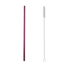 Load image into Gallery viewer, 2pcs Stainless Steel Straw Reusable Metal Drinking Straw Wholesale With Cleaning Brush Eco Friendly Party Bar Accessory