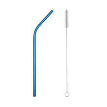 Load image into Gallery viewer, 2pcs Stainless Steel Straw Reusable Metal Drinking Straw Wholesale With Cleaning Brush Eco Friendly Party Bar Accessory