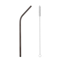 Load image into Gallery viewer, 2pcs Stainless Steel Straw Reusable Metal Drinking Straw Wholesale With Cleaning Brush Eco Friendly Party Bar Accessory