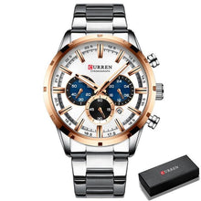 Load image into Gallery viewer, CURREN Men Watch Top Brand Luxury Sports Quartz Mens Watches Full Steel Waterproof Chronograph Wristwatch Men Relogio Masculino