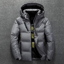 Load image into Gallery viewer, Winter Warm Men Jacket Coat Casual Autumn Stand Collar Puffer Thick Hat White Duck Parka Male Men's Winter Down Jacket With Hood