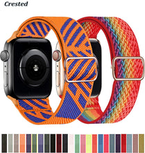 Load image into Gallery viewer, Scrunchie Strap for Apple watch band 44mm 40mm 45mm 41mm 38mm 42mm Elastic Nylon solo Loop bracelet iWatch series 3 4 5 6 se 7