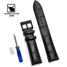 Load image into Gallery viewer, Genuine Leather Watchbands 12/14/16/18/20/22/24 mm Watch Band Strap Steel Pin buckle High Quality Wrist Belt Bracelet + Tool