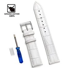 Load image into Gallery viewer, Genuine Leather Watchbands 12/14/16/18/20/22/24 mm Watch Band Strap Steel Pin buckle High Quality Wrist Belt Bracelet + Tool