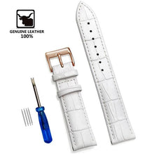 Load image into Gallery viewer, Genuine Leather Watchbands 12/14/16/18/20/22/24 mm Watch Band Strap Steel Pin buckle High Quality Wrist Belt Bracelet + Tool