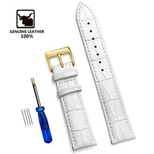 Load image into Gallery viewer, Genuine Leather Watchbands 12/14/16/18/20/22/24 mm Watch Band Strap Steel Pin buckle High Quality Wrist Belt Bracelet + Tool