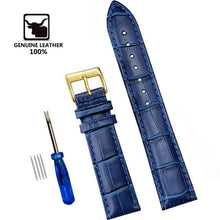 Load image into Gallery viewer, Genuine Leather Watchbands 12/14/16/18/20/22/24 mm Watch Band Strap Steel Pin buckle High Quality Wrist Belt Bracelet + Tool