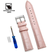 Load image into Gallery viewer, Genuine Leather Watchbands 12/14/16/18/20/22/24 mm Watch Band Strap Steel Pin buckle High Quality Wrist Belt Bracelet + Tool