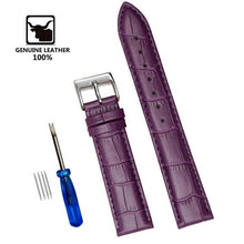 Load image into Gallery viewer, Genuine Leather Watchbands 12/14/16/18/20/22/24 mm Watch Band Strap Steel Pin buckle High Quality Wrist Belt Bracelet + Tool