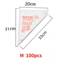 Load image into Gallery viewer, 100 PCS Disposable Pastry Bag S/M/L Confectionery Bags Cake Cream Icing Fondant Decorating Kitchen Baking Piping Bag Tools