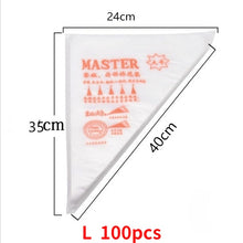 Load image into Gallery viewer, 100 PCS Disposable Pastry Bag S/M/L Confectionery Bags Cake Cream Icing Fondant Decorating Kitchen Baking Piping Bag Tools