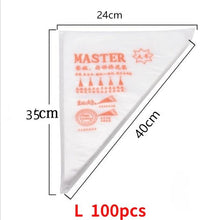 Load image into Gallery viewer, 100 PCS Disposable Pastry Bag S/M/L Confectionery Bags Cake Cream Icing Fondant Decorating Kitchen Baking Piping Bag Tools