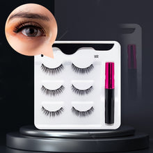 Load image into Gallery viewer, 5 Pairs/Set Magnetic Eyelashes False Lashes Repeated Use Eyelashes Waterproof Liquid Eyeliner With Tweezer Makeup Set