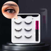 Load image into Gallery viewer, 5 Pairs/Set Magnetic Eyelashes False Lashes Repeated Use Eyelashes Waterproof Liquid Eyeliner With Tweezer Makeup Set