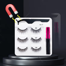 Load image into Gallery viewer, 5 Pairs/Set Magnetic Eyelashes False Lashes Repeated Use Eyelashes Waterproof Liquid Eyeliner With Tweezer Makeup Set
