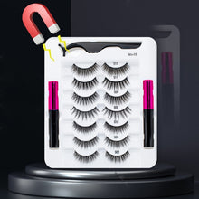 Load image into Gallery viewer, 5 Pairs/Set Magnetic Eyelashes False Lashes Repeated Use Eyelashes Waterproof Liquid Eyeliner With Tweezer Makeup Set