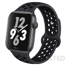 Load image into Gallery viewer, Silicone Strap For Apple Watch Band 44mm 40mm 42mm 38mm watchband Breathable bracelet correa iWatch serie 3 6 5 4 SE 7 45mm 41mm