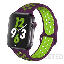 Load image into Gallery viewer, Silicone Strap For Apple Watch Band 44mm 40mm 42mm 38mm watchband Breathable bracelet correa iWatch serie 3 6 5 4 SE 7 45mm 41mm