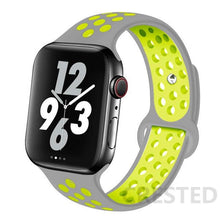 Load image into Gallery viewer, Silicone Strap For Apple Watch Band 44mm 40mm 42mm 38mm watchband Breathable bracelet correa iWatch serie 3 6 5 4 SE 7 45mm 41mm