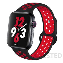 Load image into Gallery viewer, Silicone Strap For Apple Watch Band 44mm 40mm 42mm 38mm watchband Breathable bracelet correa iWatch serie 3 6 5 4 SE 7 45mm 41mm