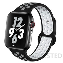 Load image into Gallery viewer, Silicone Strap For Apple Watch Band 44mm 40mm 42mm 38mm watchband Breathable bracelet correa iWatch serie 3 6 5 4 SE 7 45mm 41mm