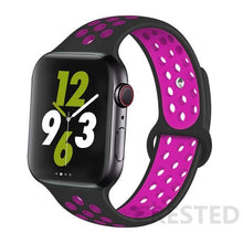 Load image into Gallery viewer, Silicone Strap For Apple Watch Band 44mm 40mm 42mm 38mm watchband Breathable bracelet correa iWatch serie 3 6 5 4 SE 7 45mm 41mm