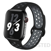 Load image into Gallery viewer, Silicone Strap For Apple Watch Band 44mm 40mm 42mm 38mm watchband Breathable bracelet correa iWatch serie 3 6 5 4 SE 7 45mm 41mm