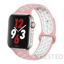Load image into Gallery viewer, Silicone Strap For Apple Watch Band 44mm 40mm 42mm 38mm watchband Breathable bracelet correa iWatch serie 3 6 5 4 SE 7 45mm 41mm