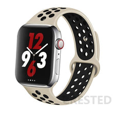 Load image into Gallery viewer, Silicone Strap For Apple Watch Band 44mm 40mm 42mm 38mm watchband Breathable bracelet correa iWatch serie 3 6 5 4 SE 7 45mm 41mm