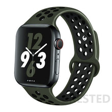 Load image into Gallery viewer, Silicone Strap For Apple Watch Band 44mm 40mm 42mm 38mm watchband Breathable bracelet correa iWatch serie 3 6 5 4 SE 7 45mm 41mm