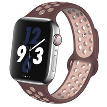 Load image into Gallery viewer, Silicone Strap For Apple Watch Band 44mm 40mm 42mm 38mm watchband Breathable bracelet correa iWatch serie 3 6 5 4 SE 7 45mm 41mm