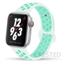 Load image into Gallery viewer, Silicone Strap For Apple Watch Band 44mm 40mm 42mm 38mm watchband Breathable bracelet correa iWatch serie 3 6 5 4 SE 7 45mm 41mm