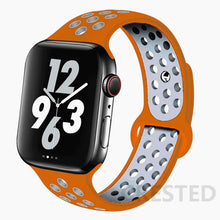 Load image into Gallery viewer, Silicone Strap For Apple Watch Band 44mm 40mm 42mm 38mm watchband Breathable bracelet correa iWatch serie 3 6 5 4 SE 7 45mm 41mm
