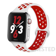 Load image into Gallery viewer, Silicone Strap For Apple Watch Band 44mm 40mm 42mm 38mm watchband Breathable bracelet correa iWatch serie 3 6 5 4 SE 7 45mm 41mm