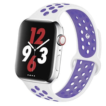 Load image into Gallery viewer, Silicone Strap For Apple Watch Band 44mm 40mm 42mm 38mm watchband Breathable bracelet correa iWatch serie 3 6 5 4 SE 7 45mm 41mm