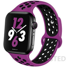 Load image into Gallery viewer, Silicone Strap For Apple Watch Band 44mm 40mm 42mm 38mm watchband Breathable bracelet correa iWatch serie 3 6 5 4 SE 7 45mm 41mm
