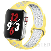 Load image into Gallery viewer, Silicone Strap For Apple Watch Band 44mm 40mm 42mm 38mm watchband Breathable bracelet correa iWatch serie 3 6 5 4 SE 7 45mm 41mm