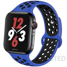Load image into Gallery viewer, Silicone Strap For Apple Watch Band 44mm 40mm 42mm 38mm watchband Breathable bracelet correa iWatch serie 3 6 5 4 SE 7 45mm 41mm