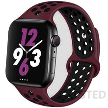 Load image into Gallery viewer, Silicone Strap For Apple Watch Band 44mm 40mm 42mm 38mm watchband Breathable bracelet correa iWatch serie 3 6 5 4 SE 7 45mm 41mm