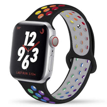 Load image into Gallery viewer, Silicone Strap For Apple Watch Band 44mm 40mm 42mm 38mm watchband Breathable bracelet correa iWatch serie 3 6 5 4 SE 7 45mm 41mm