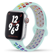 Load image into Gallery viewer, Silicone Strap For Apple Watch Band 44mm 40mm 42mm 38mm watchband Breathable bracelet correa iWatch serie 3 6 5 4 SE 7 45mm 41mm