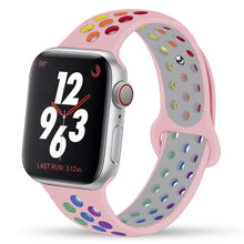 Load image into Gallery viewer, Silicone Strap For Apple Watch Band 44mm 40mm 42mm 38mm watchband Breathable bracelet correa iWatch serie 3 6 5 4 SE 7 45mm 41mm
