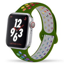 Load image into Gallery viewer, Silicone Strap For Apple Watch Band 44mm 40mm 42mm 38mm watchband Breathable bracelet correa iWatch serie 3 6 5 4 SE 7 45mm 41mm