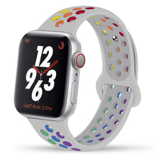 Load image into Gallery viewer, Silicone Strap For Apple Watch Band 44mm 40mm 42mm 38mm watchband Breathable bracelet correa iWatch serie 3 6 5 4 SE 7 45mm 41mm