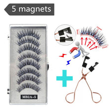 Load image into Gallery viewer, 3D magnetic eyelashes With 3/4 Magnets handmade makeup Mink eyelashes extended false eyelashes Reusable false eyelashes Dropship