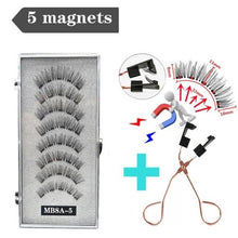 Load image into Gallery viewer, 3D magnetic eyelashes With 3/4 Magnets handmade makeup Mink eyelashes extended false eyelashes Reusable false eyelashes Dropship