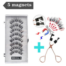Load image into Gallery viewer, 3D magnetic eyelashes With 3/4 Magnets handmade makeup Mink eyelashes extended false eyelashes Reusable false eyelashes Dropship