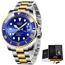 Load image into Gallery viewer, LIGE Top Brand Luxury Fashion Diver Watch Men 30ATM Waterproof Date Clock Sport Watches Mens Quartz Wristwatch Relogio Masculino
